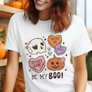 Be My Boo Retro Halloween Candy Hearts Tri-Blend Shirt