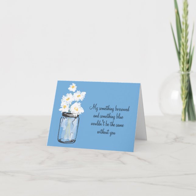 Be My Bridesmad - Mason Jar & Daisies Invitation (Front)