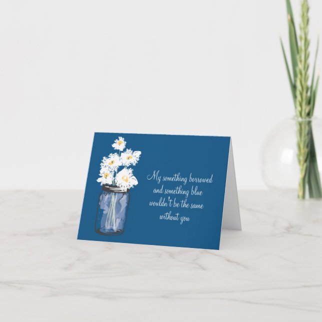 Be My Bridesmad - Mason Jar & Daisies Invitation (Front)