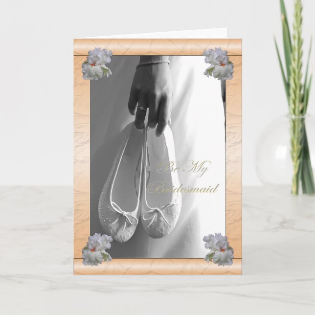 Be My Bridesmaid Apricot Satin Card (Front)
