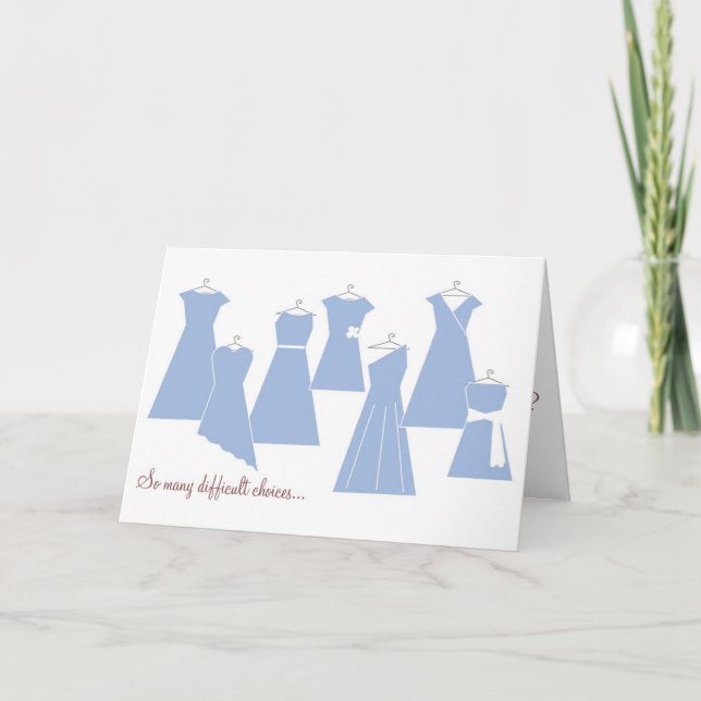 Be My Bridesmaid Card (Blue Dresses) (Front)