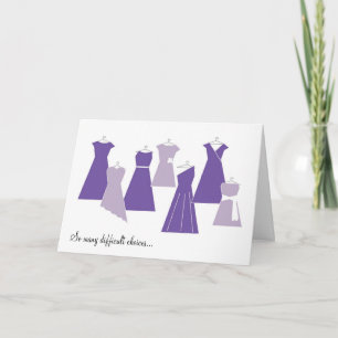 Be my Bridesmaid Card (Purple Dresses)
