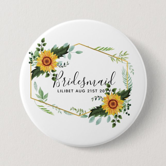 Be My Bridesmaid Flowergirl Maid Honour Thank You 7.5 Cm Round Badge (Front)