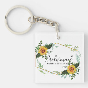 Be My Bridesmaid Flowergirl Maid Honour Thank You Key Ring