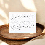 Be My Bridesmaid Funny Make Wear Ugly Dress Invita Invitation Postcard<br><div class="desc">Introducing our whimsical bridesmaid proposal cards, where humour meets elegance, making your bridesmaid proposal an unforgettable moment of laughter and love. At the heart of this card lies the playful promise, "I promise I won’t make you wear an ugly dress, " penned in a tasteful blend of Futura font and...</div>