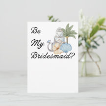 Be My Bridesmaid? Invitation Proposal Beach