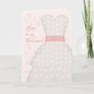 Be My Bridesmaid Lace Gown Coral Invitation