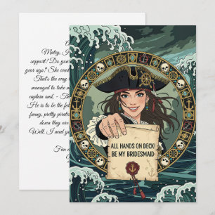 Be My Bridesmaid Lovely Pirate Invitation