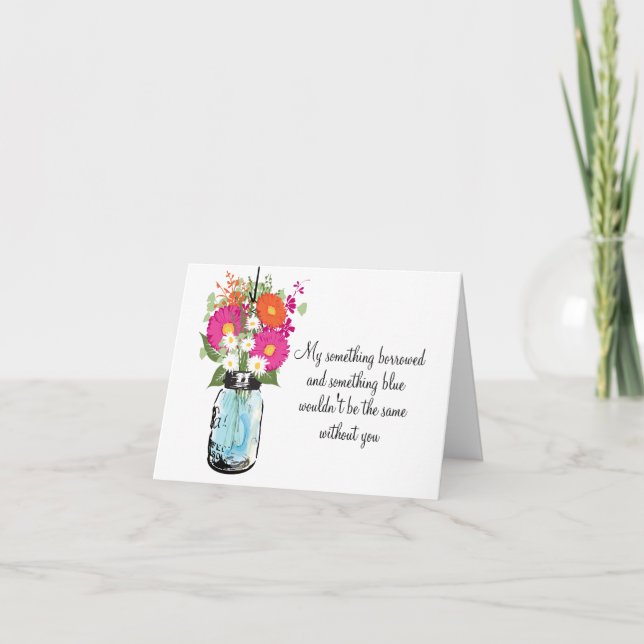 Be My Bridesmaid Mason Jar Gerber Daisies Invitation (Front)