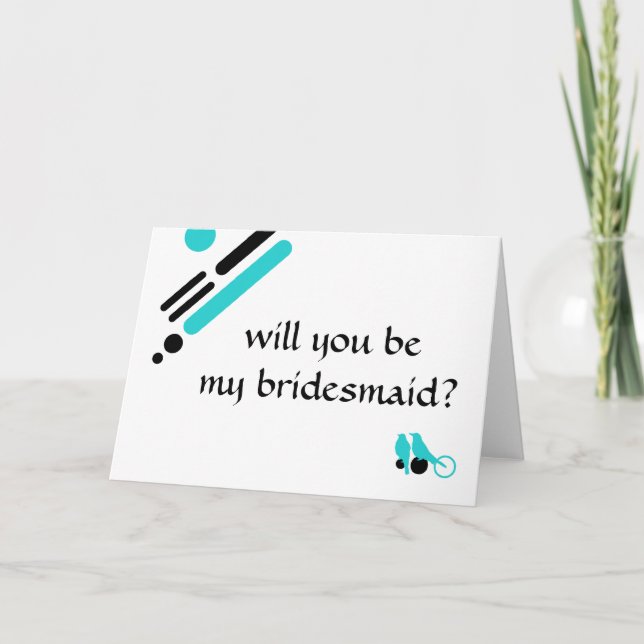 be my bridesmaid mod birds invitation (Front)
