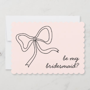 Be My Bridesmaid Pink Bow Bridesmaid Proposal Invitation