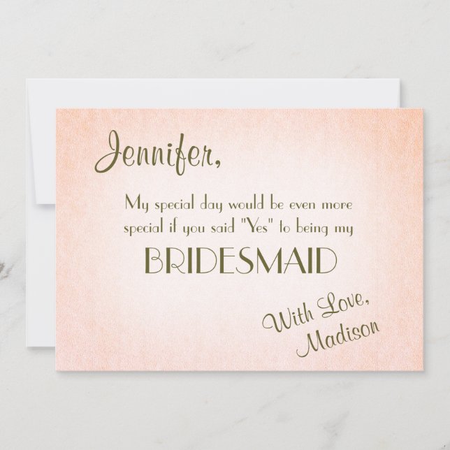 Be My Bridesmaid | Pretty Blush Invitation (Front)