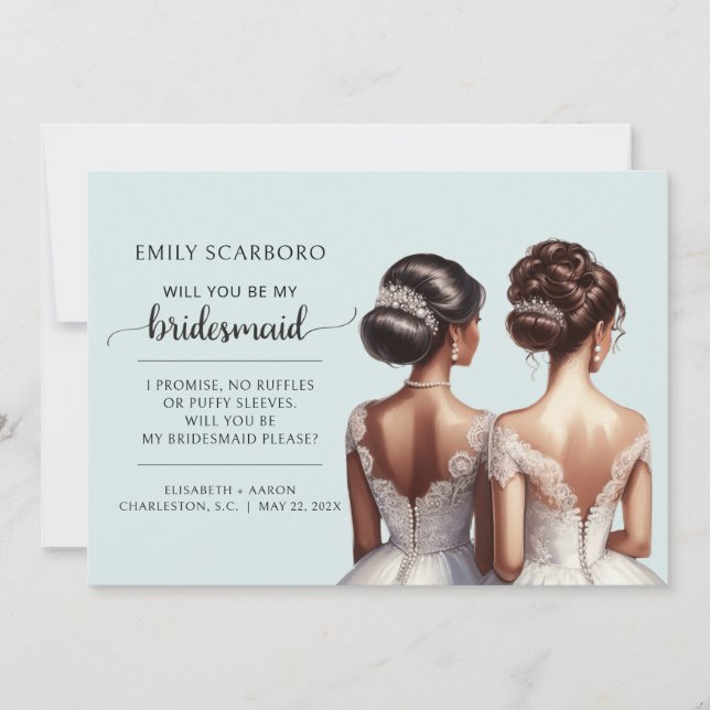Be My Bridesmaid Proposal African American Invitation (Front)