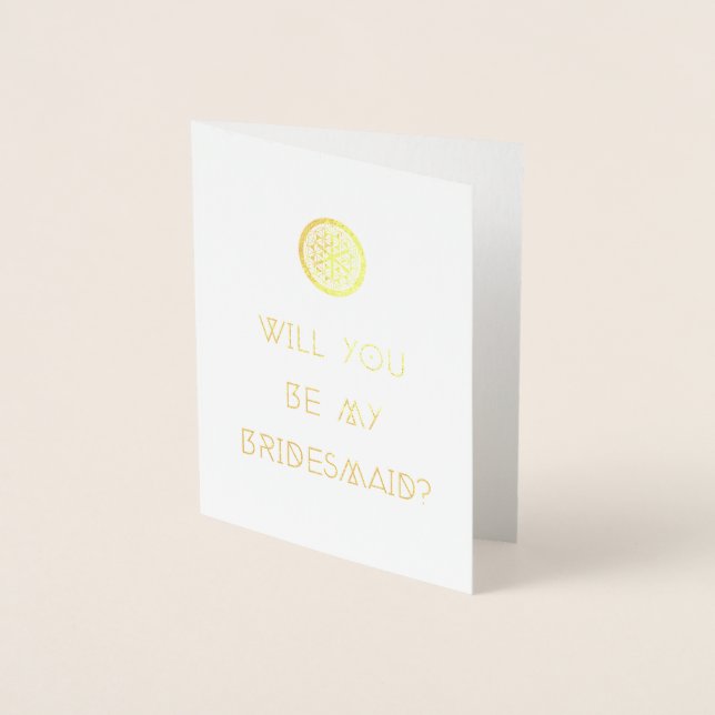be my bridesmaid sacred geometry invitation (Front)