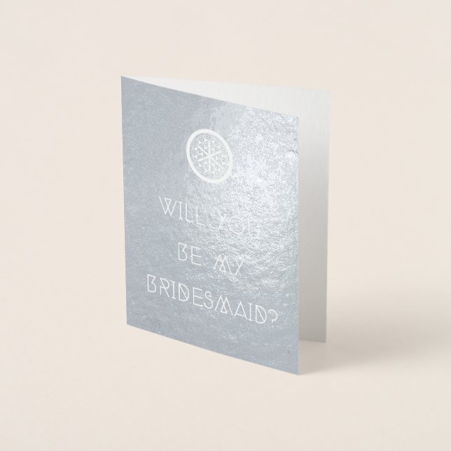 be my bridesmaid sacred geometry invitation (Front)
