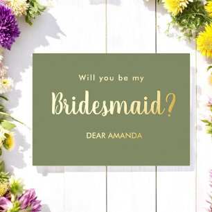Be My Bridesmaid Sage Green 