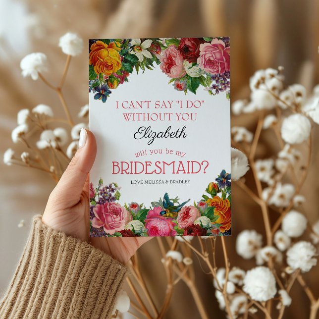 Be My Bridesmaid | Vintage Floral Bridesmaid Invitation (Creator Uploaded)