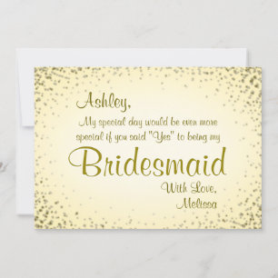 Be My Bridesmaid   Vintage Gold Invitation