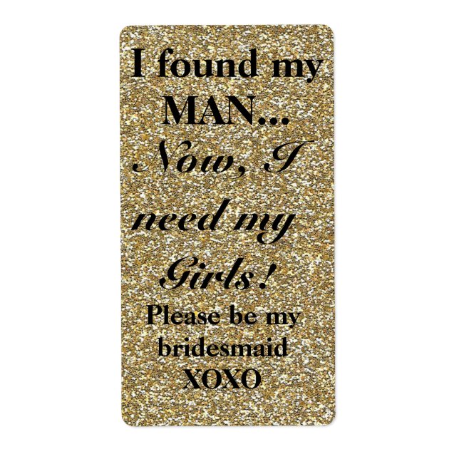 Be My Bridesmaid Wine Label (Front)
