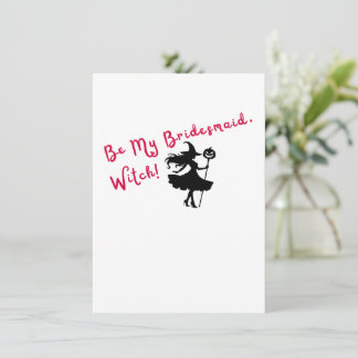 Be My Bridesmaid, Witch! Red Proposal Invitation