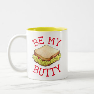BE MY BUTTY English Chip Shop Sandwich UK Foodie Two-Tone Coffee Mug