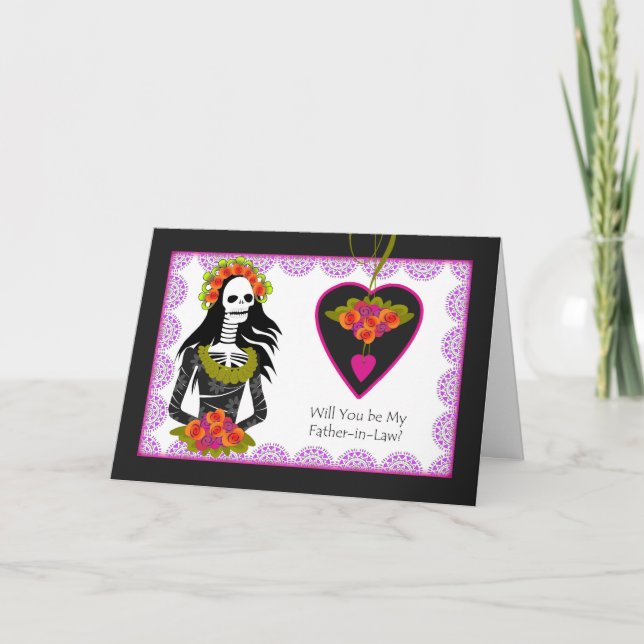 Be My Father in Law? Day of the Dead Wedding Card (Front)