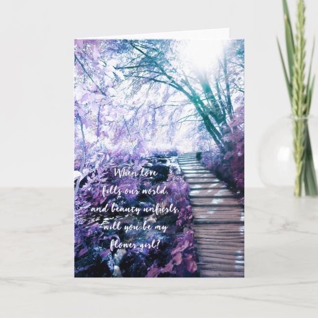 be my flower girl enchanted forest invitation (Front)