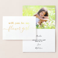Be My Flower Girl - Photo Inside - Modern Gold