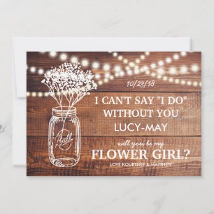 Be My Flower Girl Rustic Country Bridesmaid Invitation