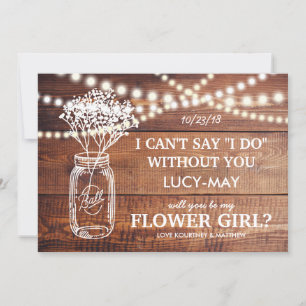 Be My Flower Girl   Rustic Country Bridesmaid Invitation