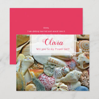 Be My Flower Girl Seashells Personal Note Card