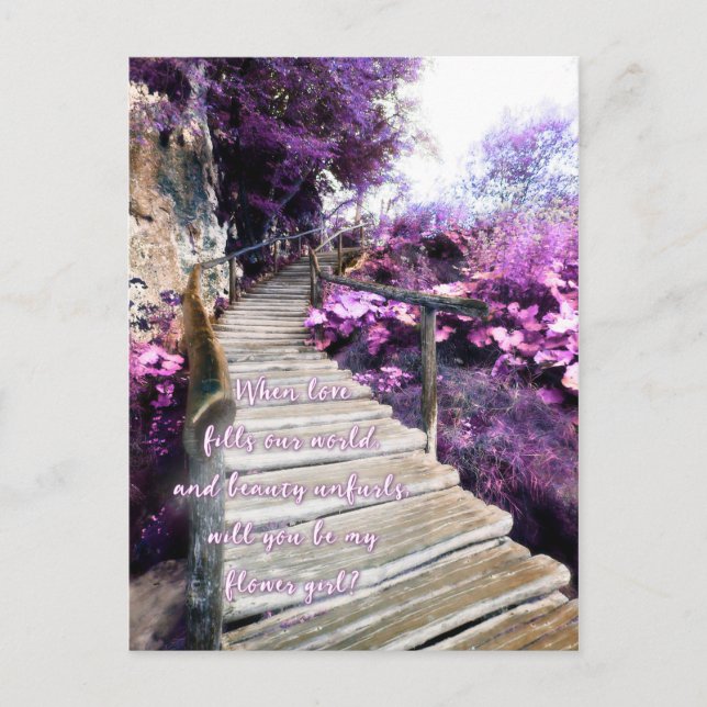 be my flower girl wooden path invite (Front)