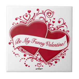 Be My Funny Valentine! Red Hearts Tile