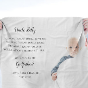 Be My Godfather Proposal Photo Fleece Blanket