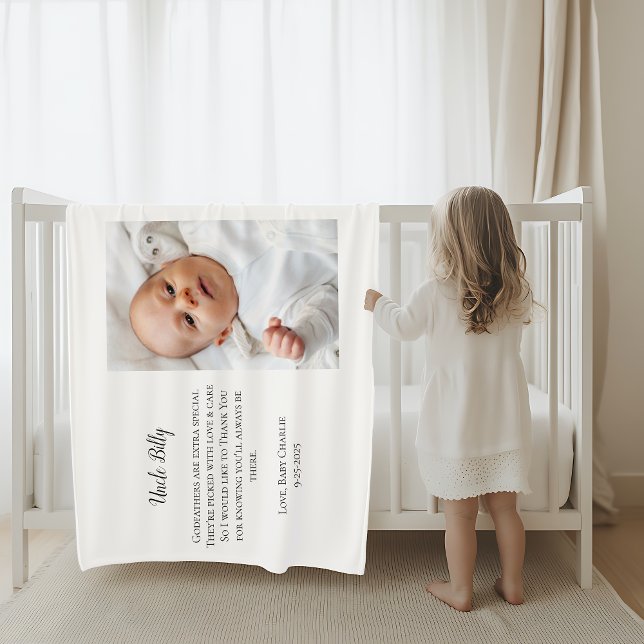Be My Godfather Thank You Photo Fleece Blanket (Creator Uploaded)