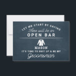 Be My Groomsman Card - Rustic<br><div class="desc">Pop the question with this humourous and charming flat card. Personalise the front with his name and the back with your own personal message. Simply edit the name and the message on the back, select a quantity of "1" and add to cart. Create personalised cards for the entire wedding party!...</div>