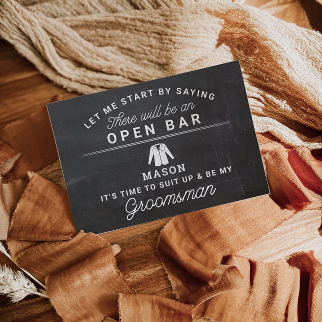 Be My Groomsman Card - Rustic Chalkboard (Creator Uploaded)