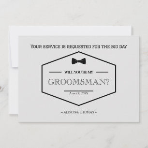 Be My Groomsman Proposal Wedding Invitation Card