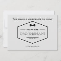 Be My Groomsman Proposal Wedding Invitation Card