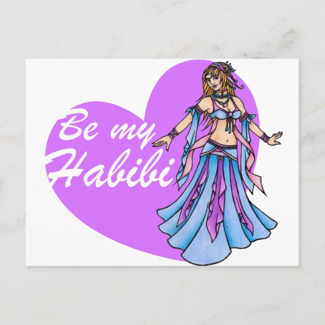 Be my Habibi Belly Dancer Postcard (Front)