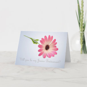 Be my Junior Bridesmaid - pink daisy Card
