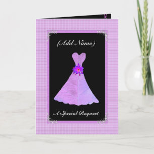 Be My Junior Bridesmaid - PURPLE Leaf Dress Invitation