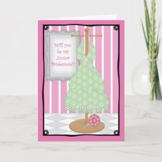Be My Junior Bridesmaid Whimsical Dress Shop Invitation