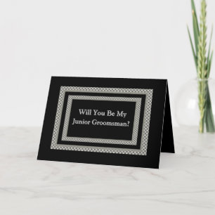 Be My JUNIOR GROOMSMAN Chequerboard Invitation