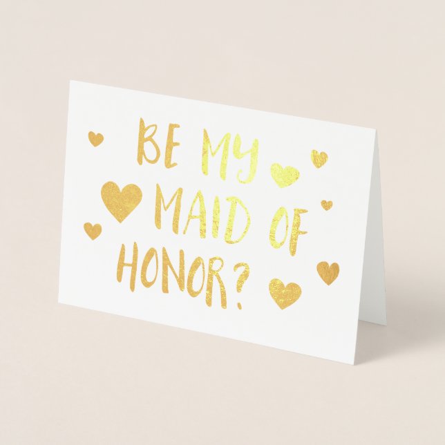 be my maid of honour bokeh foil card (Front)
