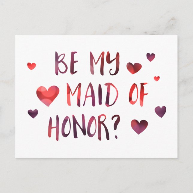 be my maid of honour bokeh postcard (Front)