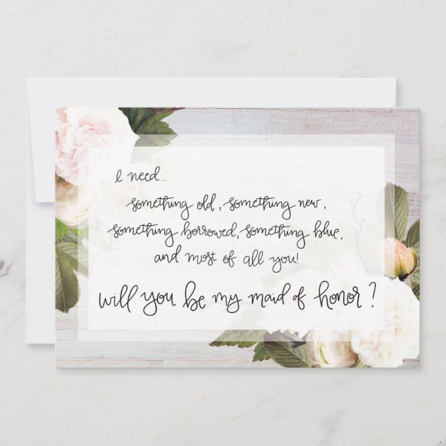 Be My Maid of Honour | Bridal Party Asking Card (Front)