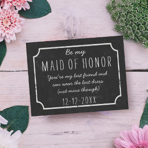 Be My Maid of Honour Chalkboard Wedding Proposal Magnetic Invitation
