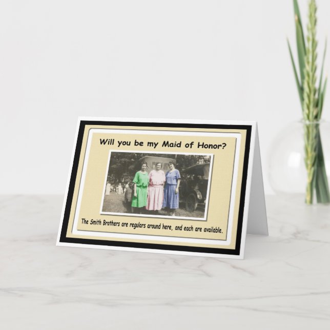 Be my Maid of Honour? - FUNNY Invitation (Front)