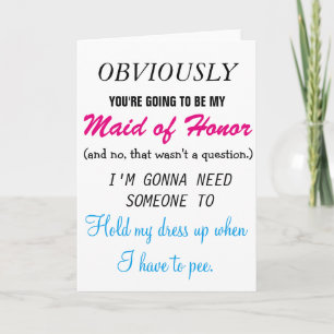 Be my Maid of Honour Invitation